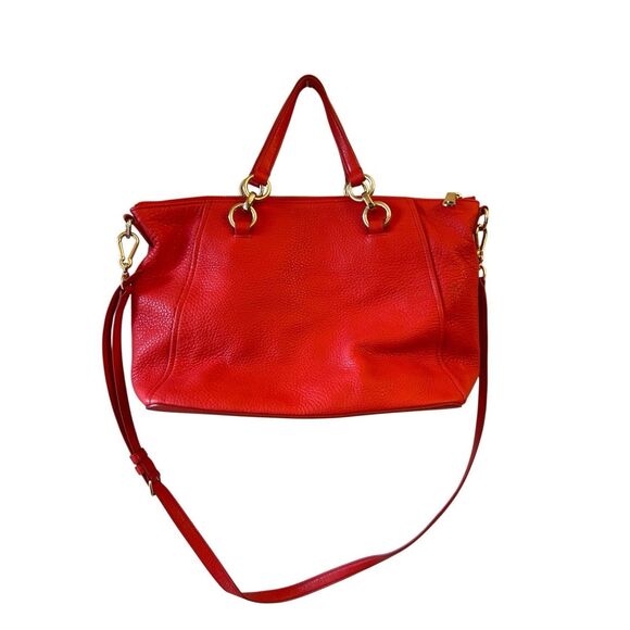 Coach Mini Ellis Tote in cardinal red pebbled leather career holiday minimalist - Picture 2 of 10